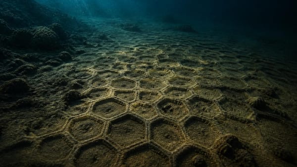 A honeycomb pattern on the ocean floor has puzzled scientists for 170 years. No one knows what made it.