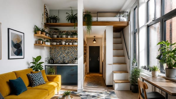 Discover how smart design and bold colors transform a compact urban dwelling into a vibrant, functional home.